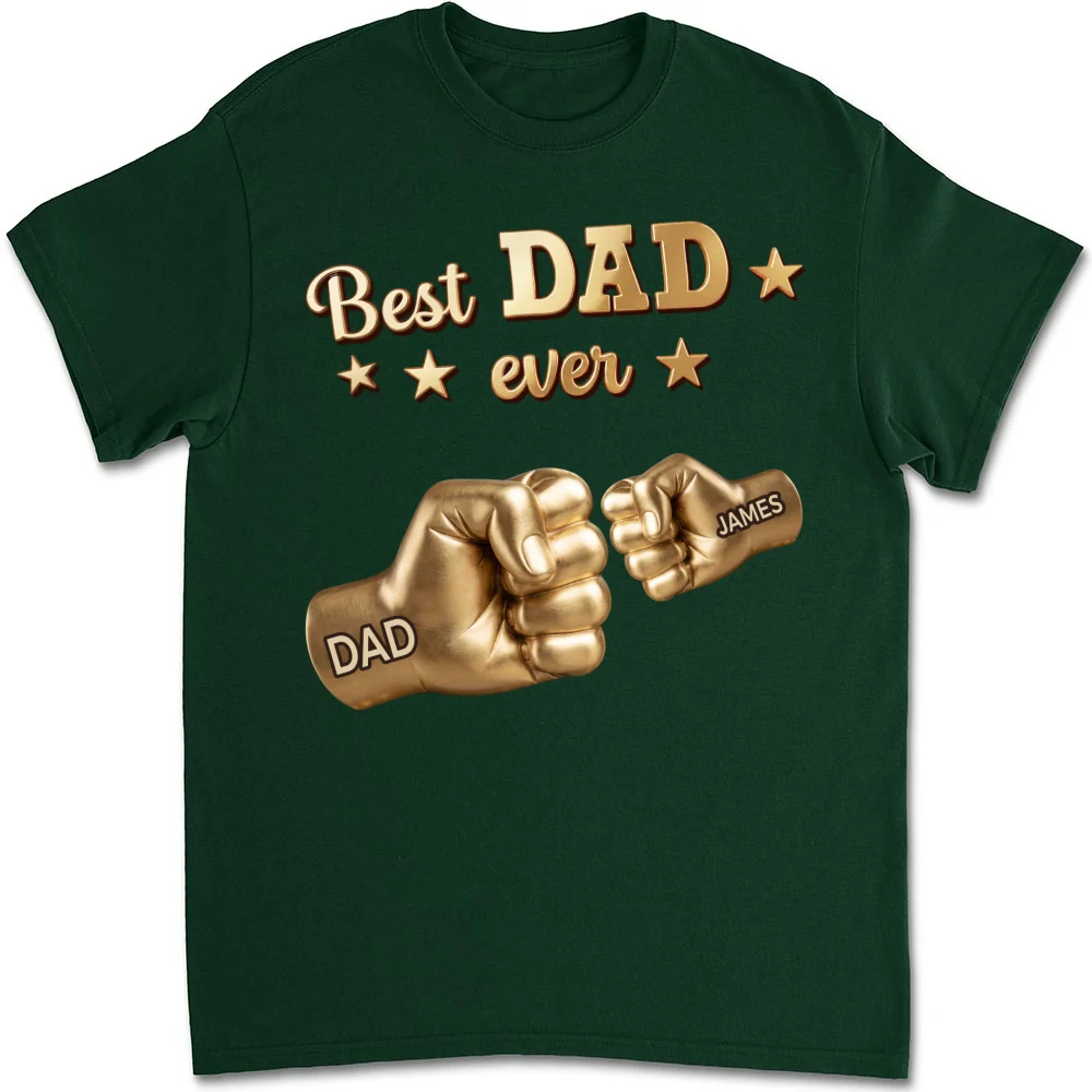 Gold Best Dad - Personalized Custom Shirt - Image 8