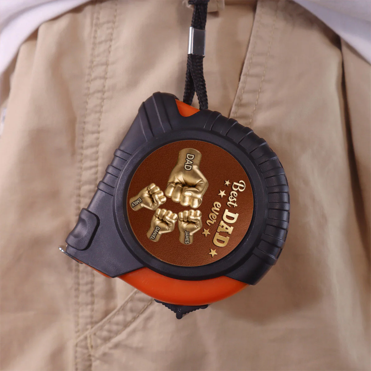 Gold Best Dad - Personalized Custom Tape Measure - Image 3