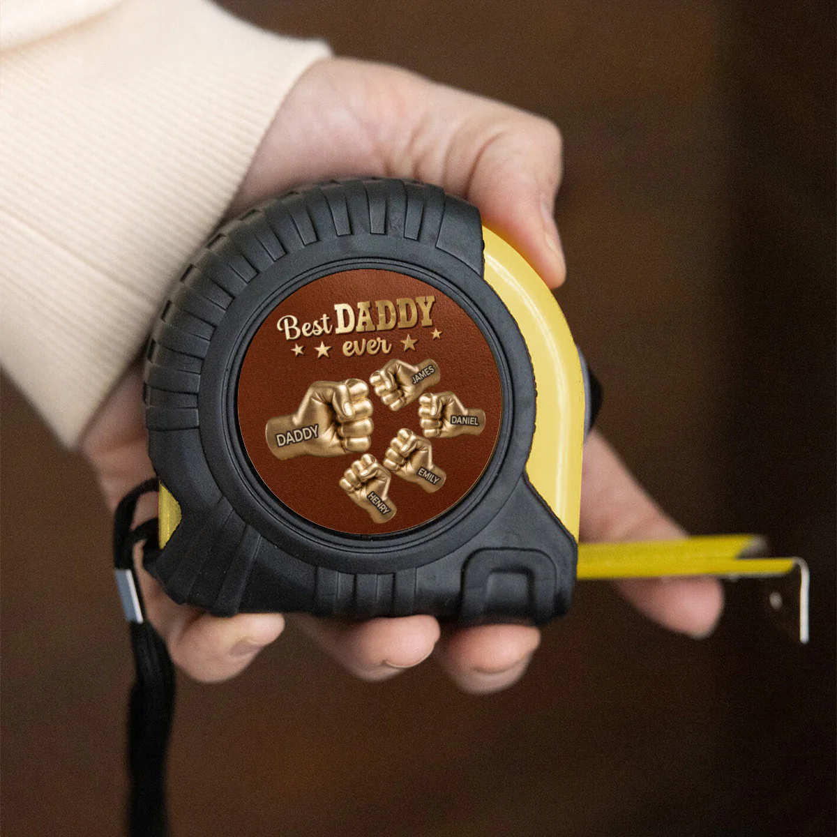 Gold Best Dad - Personalized Custom Tape Measure - Image 4