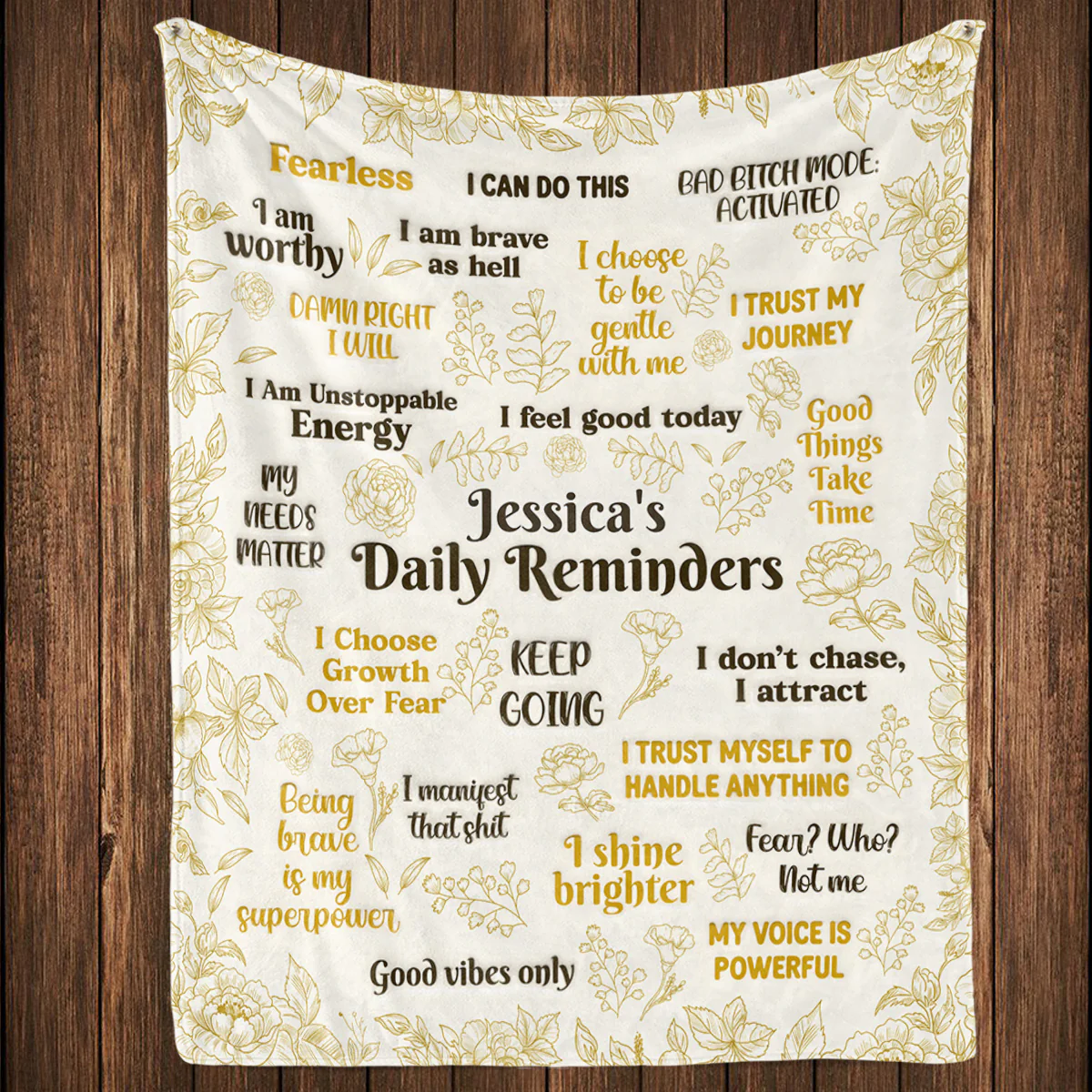 Gold Daily Reminder - Personalized Custom Fleece Blanket - Image 4