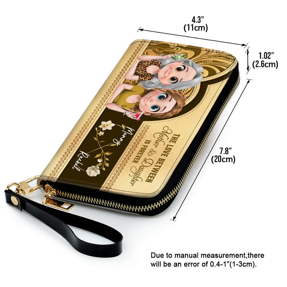 Gold Flower Forever Love - Personalized Custom Leather Wallet - Image 4