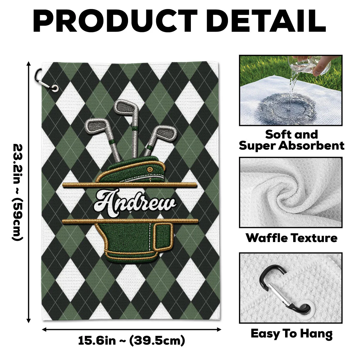 Golf Club - Personalized Custom Golf Towel - Image 7
