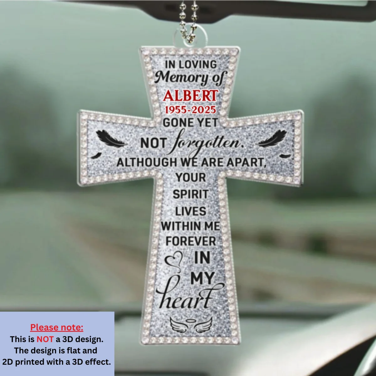Gone Yet Not Forgotten - Personalized Custom Car Ornament - Image 6