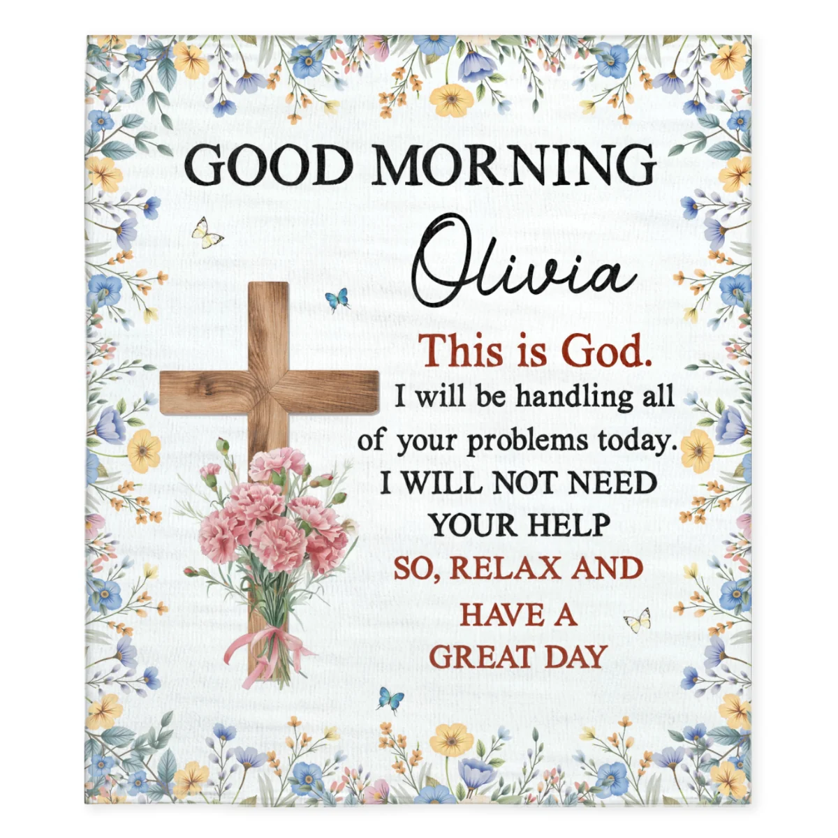 Good Morning And Good Night This Is God - Personalized Custom Fleece Blanket - Image 6