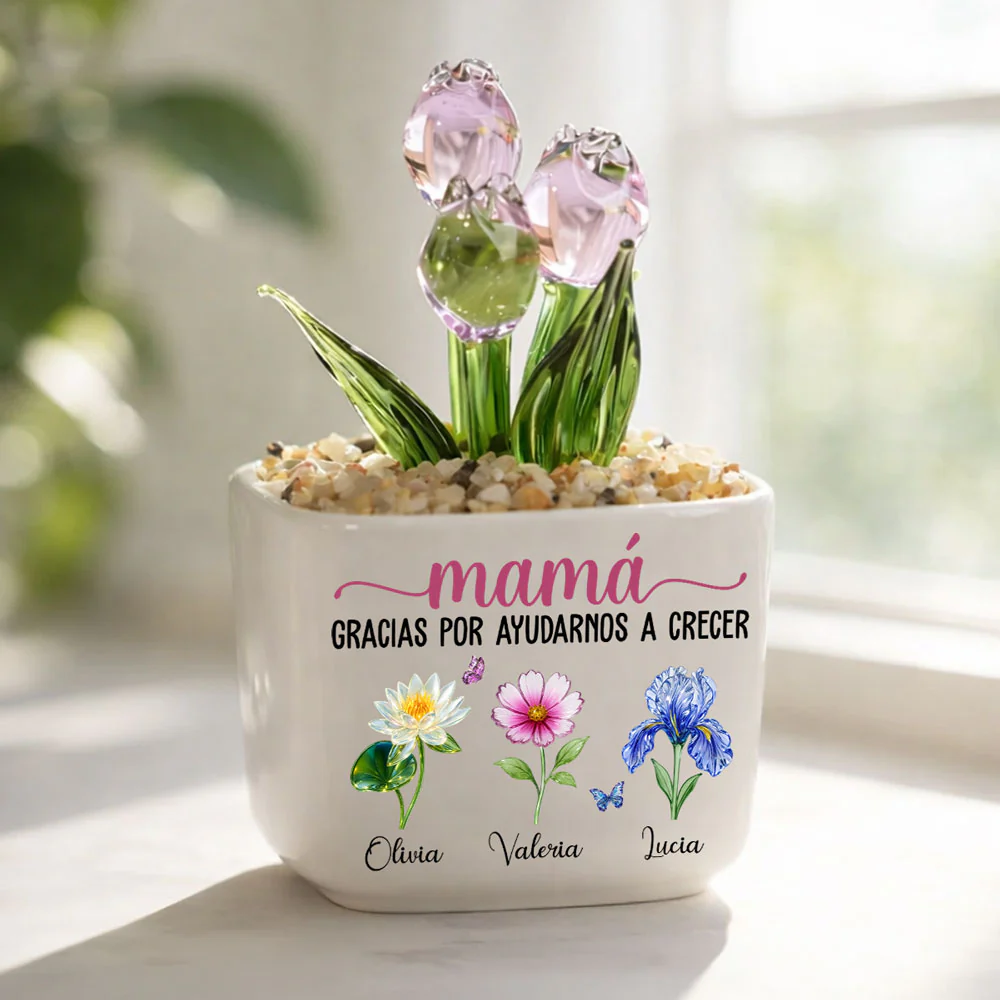 Gracias Por Ayudarme A Crecer - Tulipanes Eternos De Vidrio Personalizados - Image 2