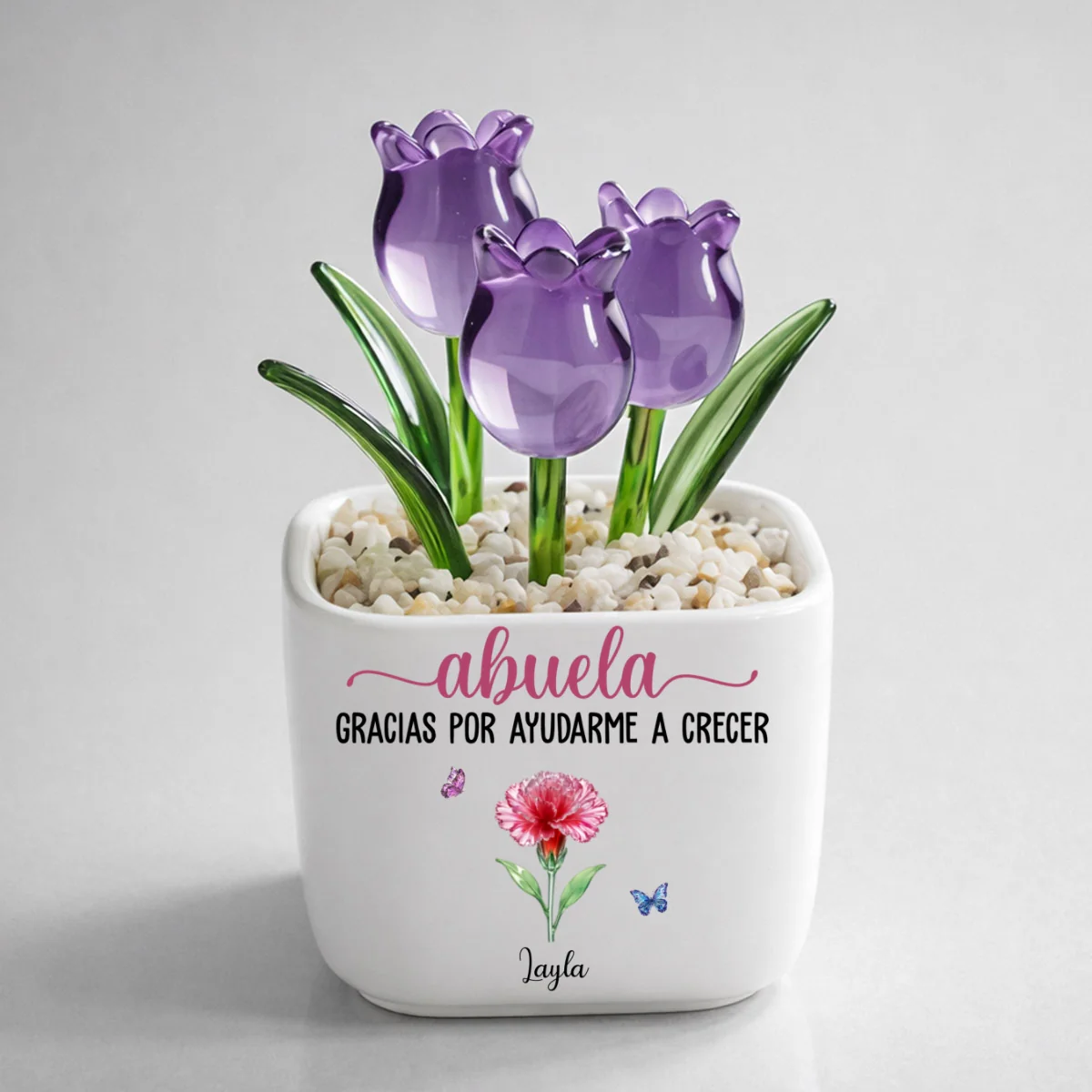 Gracias Por Ayudarme A Crecer - Tulipanes Eternos De Vidrio Personalizados - Image 9