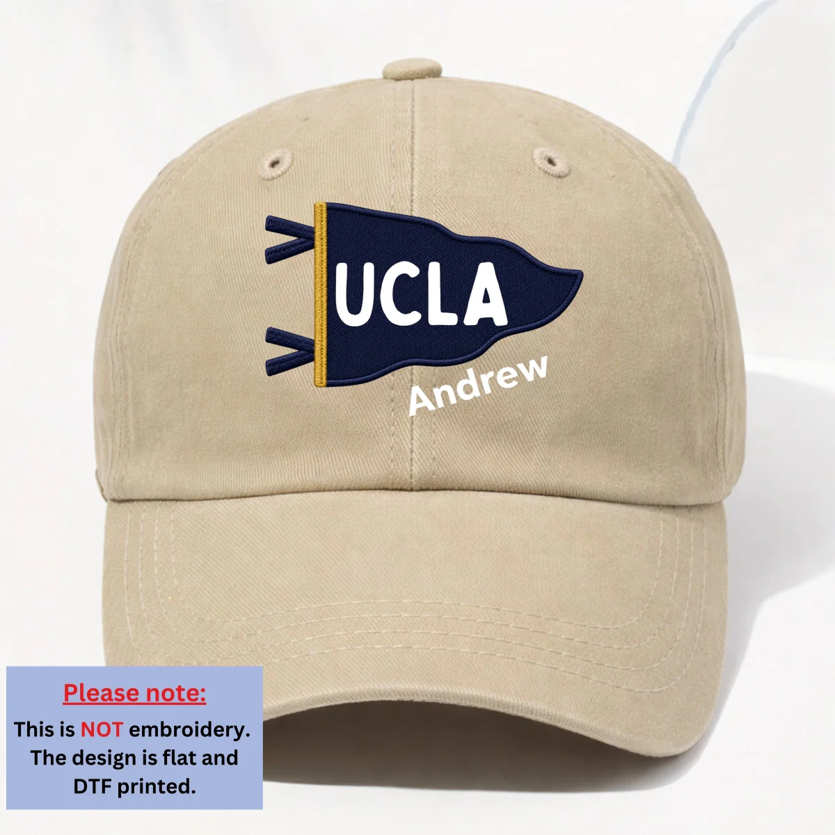 Grad Mood Pennant Flag - Personalized Custom Vintage Washed Denim Cap - Image 10