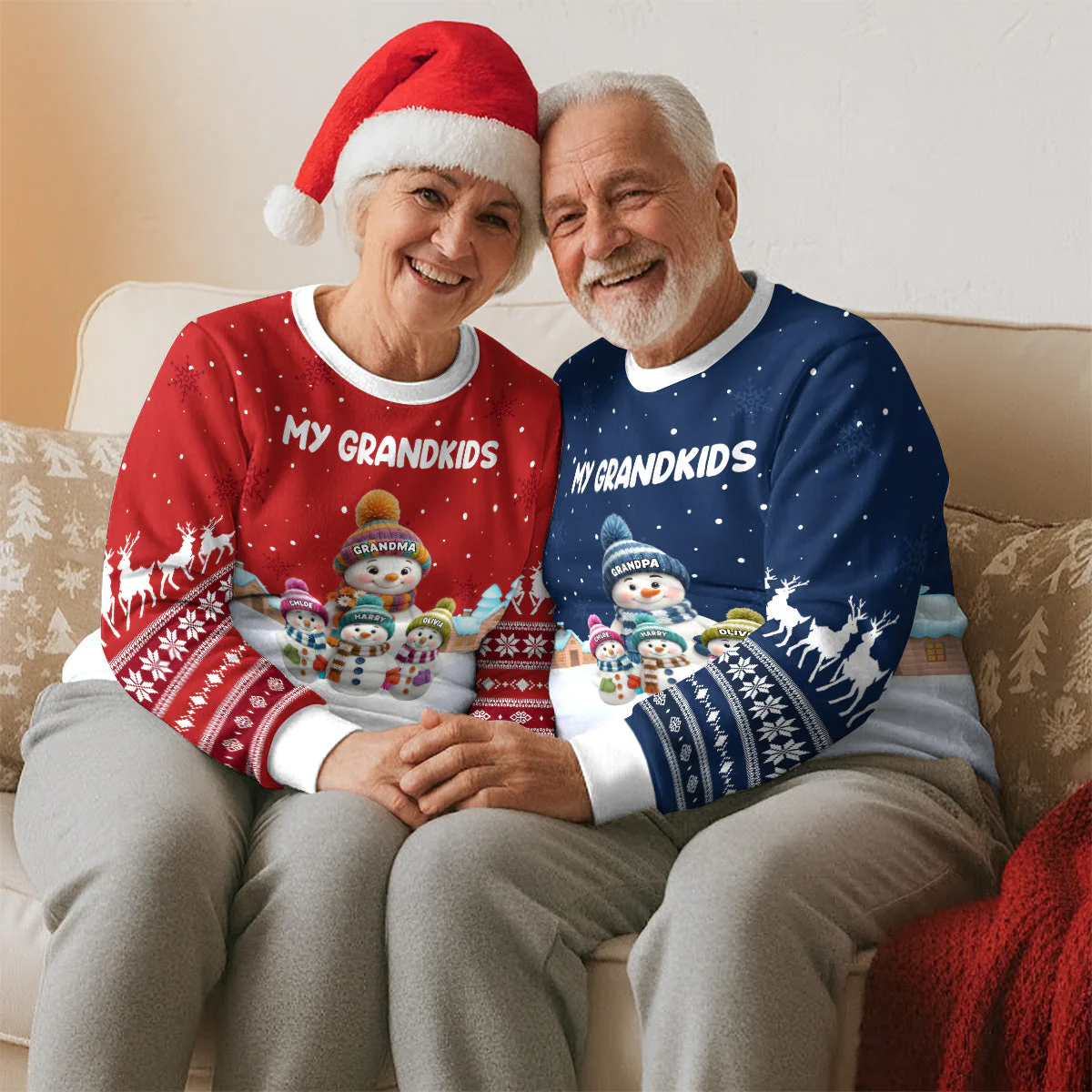 Grandkids Knitting - Personalized Custom All-Over-Print Sweatshirt - Image 5