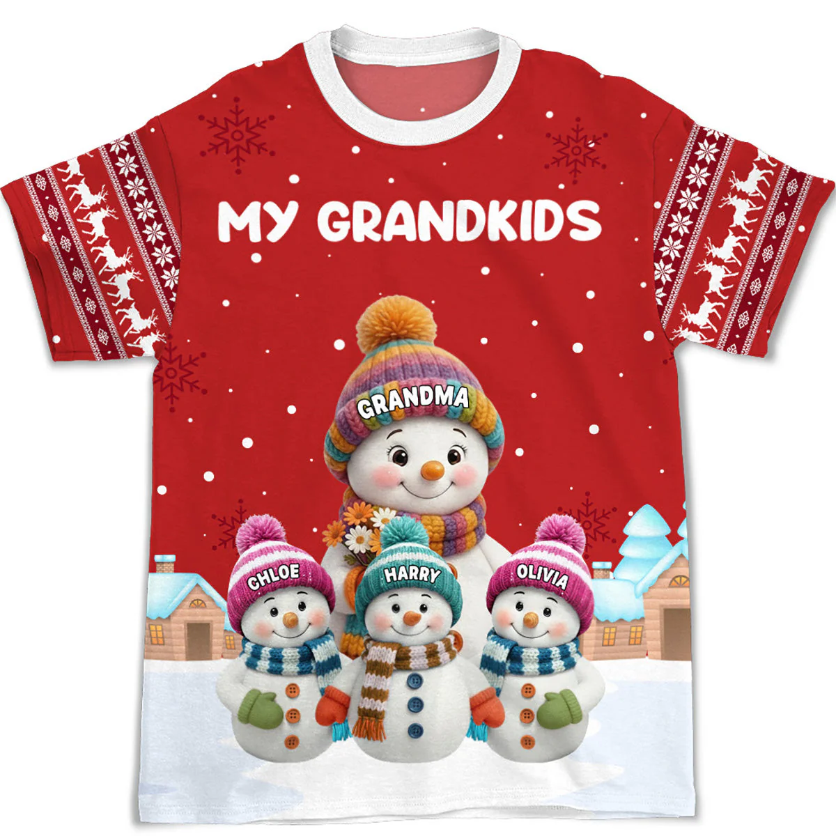 Grandkids Knitting - Personalized Custom All-over-print T-shirt