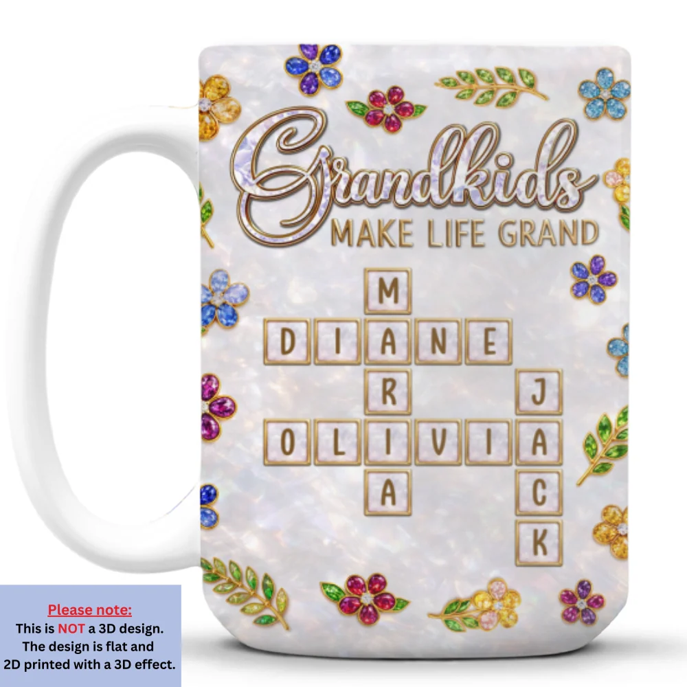 Grandkids Make Life More Grand - Personalized Custom 3D Inflated Effect Mug - Image 8