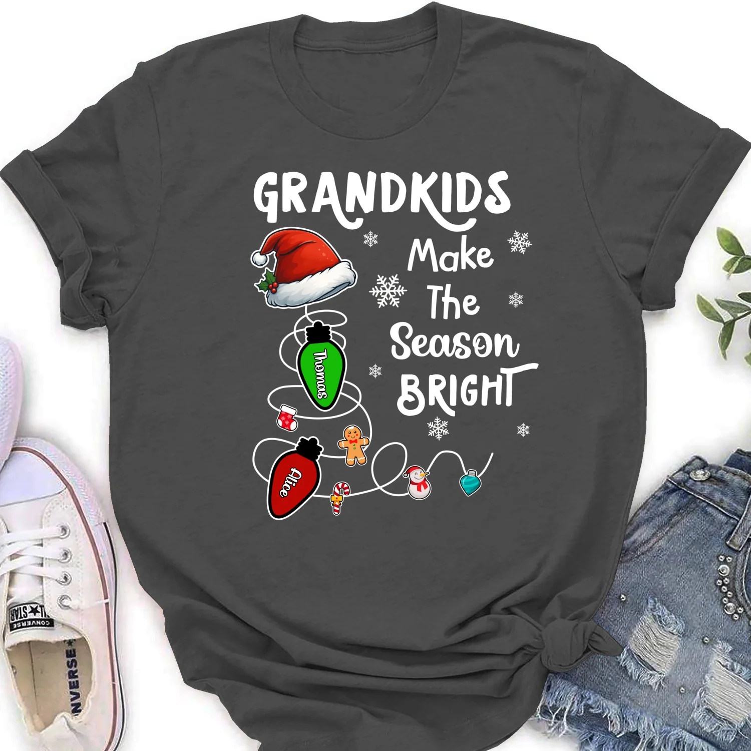 Grandkids Make The Season Bright - Personalized Custom Shirt - Image 17