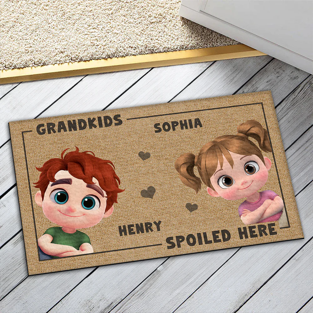 Grandkids Spoiled Here - Personalized Custom Doormat - Image 4