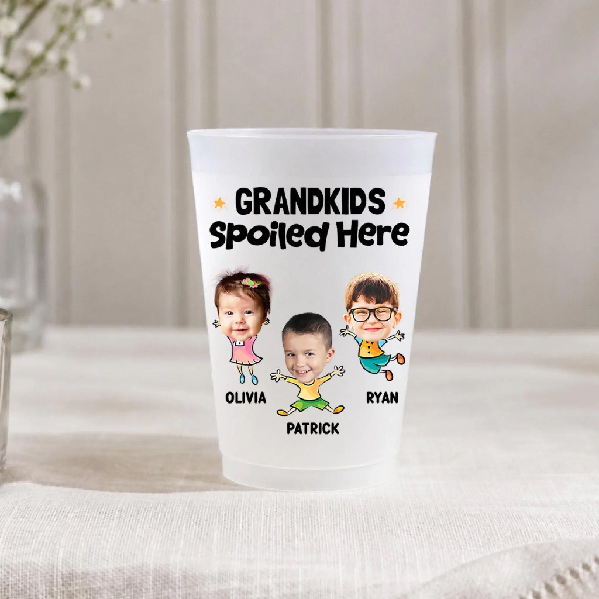 Grandkids Spoiled Here - Personalized Custom Frosted Cup