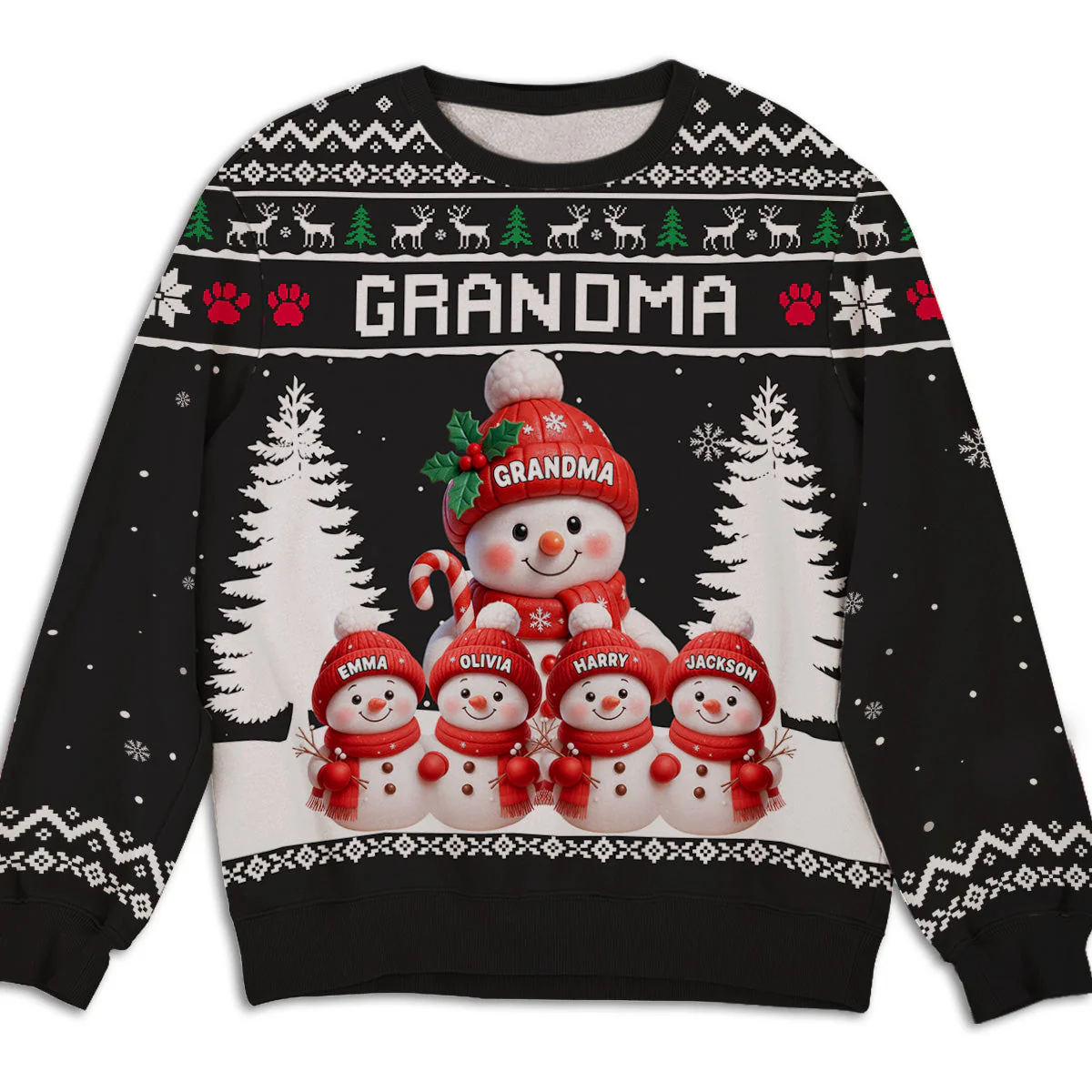 Grandma And Her Kids - Personalized Custom All-Over-Print Sweatshirt
