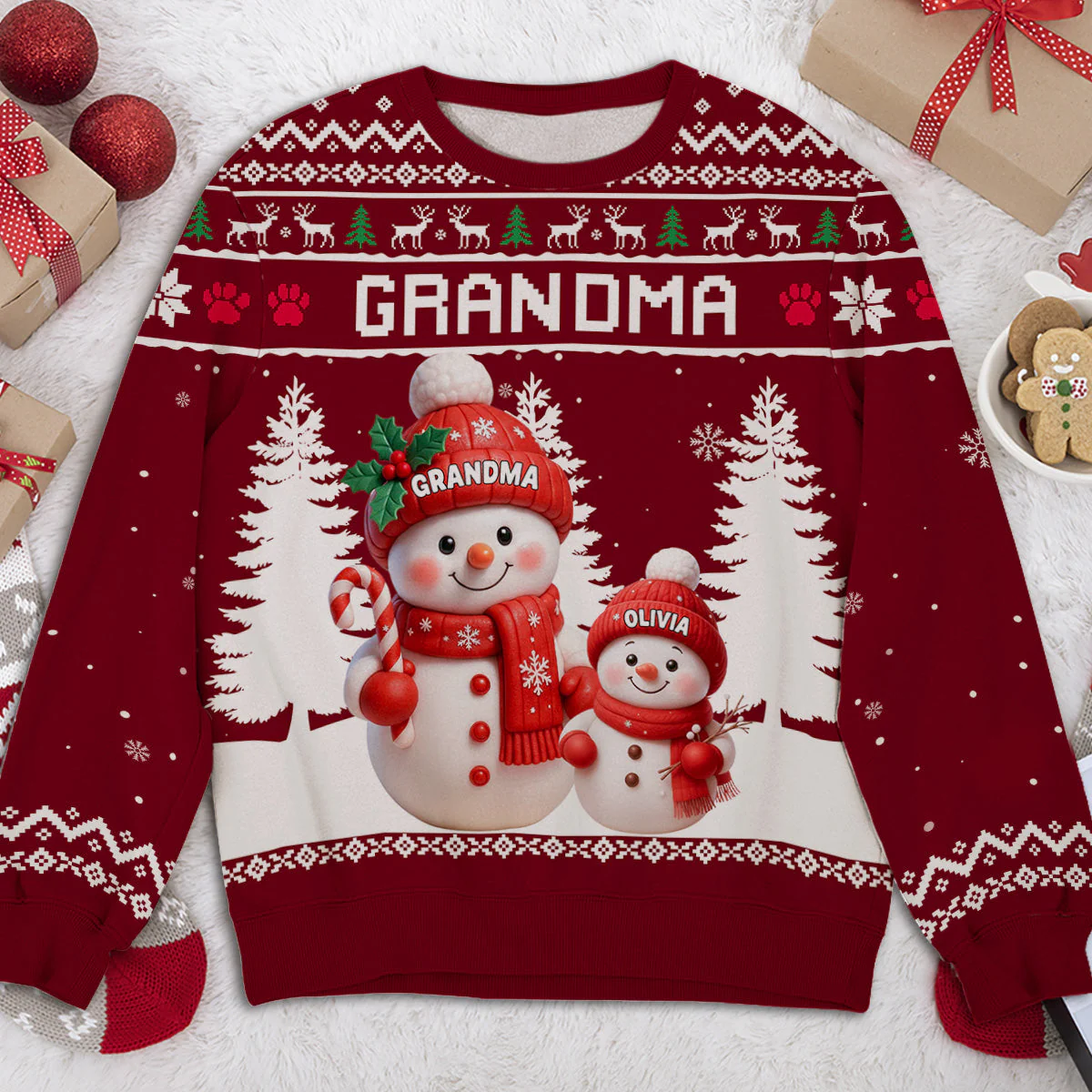 Grandma And Her Kids - Personalized Custom All-Over-Print Sweatshirt - Image 2