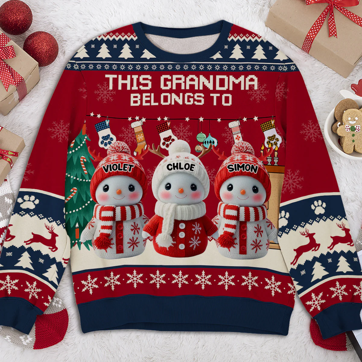 Grandma Belongs To - Personalized Custom All-Over-Print Sweatshirt - Image 2