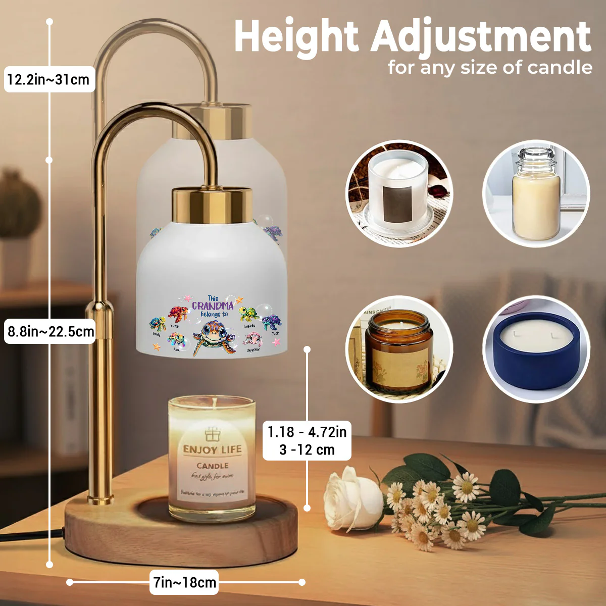 Grandma Belongs To - Personalized Custom Candle Warmer Lamp - Image 4