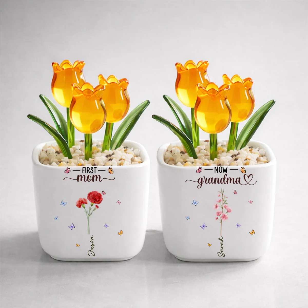 Grandma Birthmonth Flower - Personalized Custom Glass Everlasting Tulips - Image 11