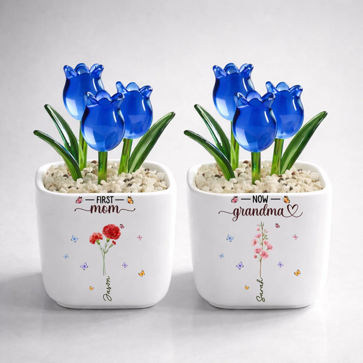 Grandma Birthmonth Flower - Personalized Custom Glass Everlasting Tulips - Image 8