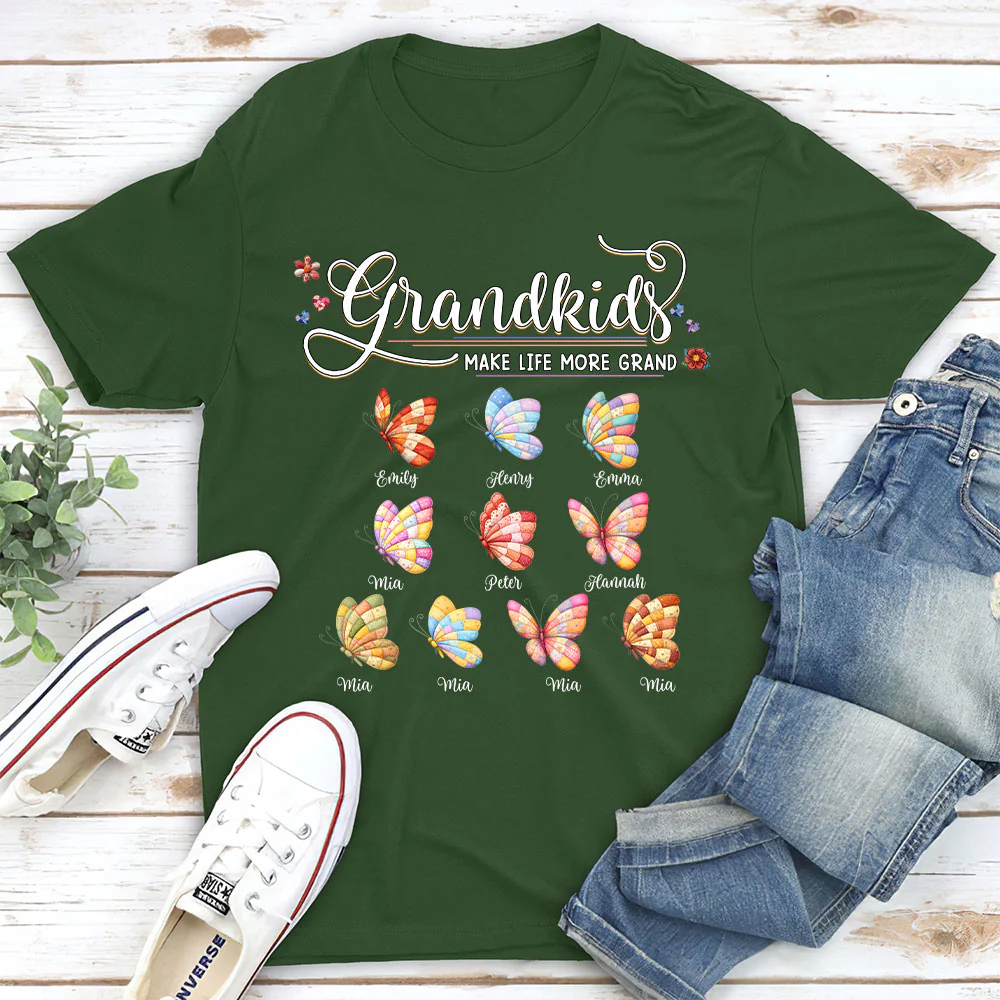 Grandma Butterflies - Personalized Custom Shirt - Image 5