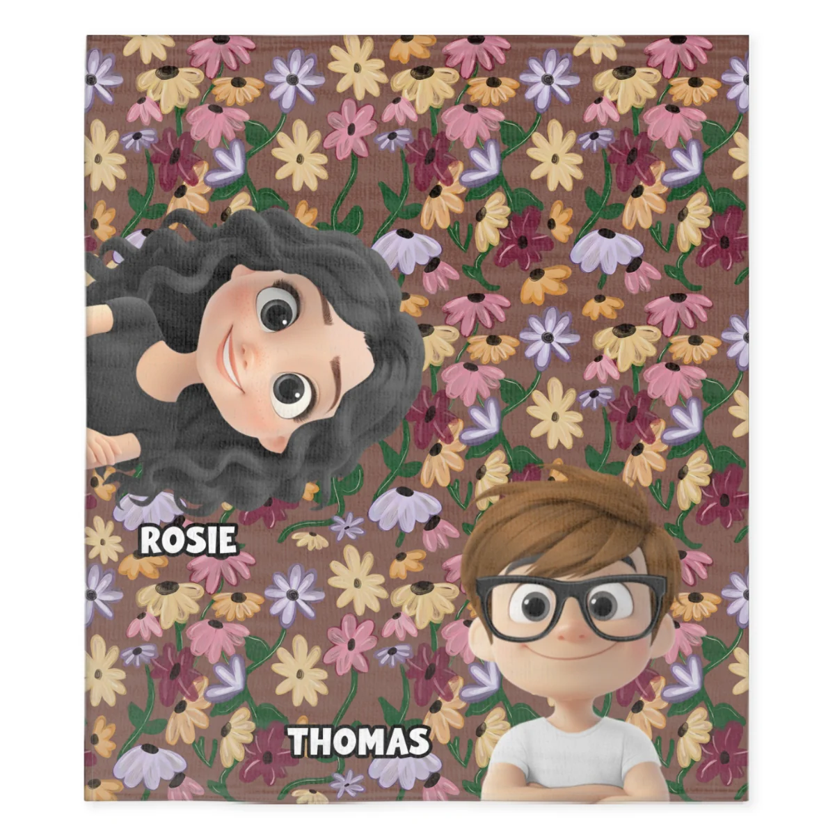 Grandma Cozy Flowers - Personalized Custom Fleece Blanket - Image 6