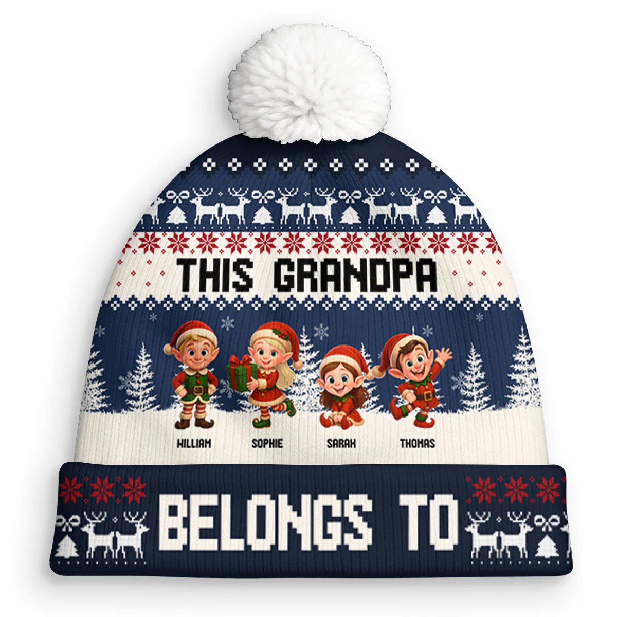 Grandma Elves - Personalized Custom Bobble Beanie Hat