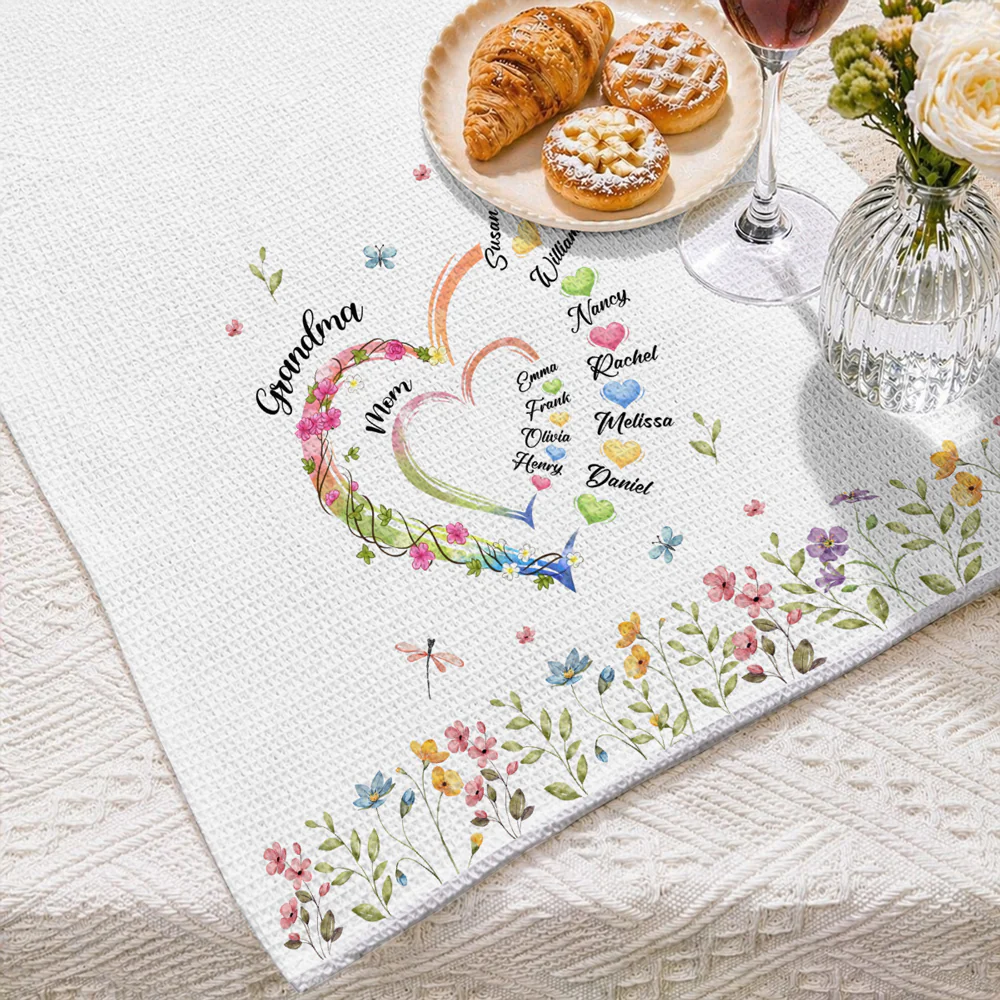 Grandma Heart - Personalized Custom Kitchen Towel - Image 3