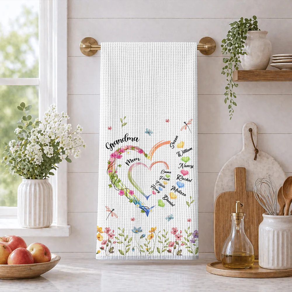 Grandma Heart - Personalized Custom Kitchen Towel - Image 4