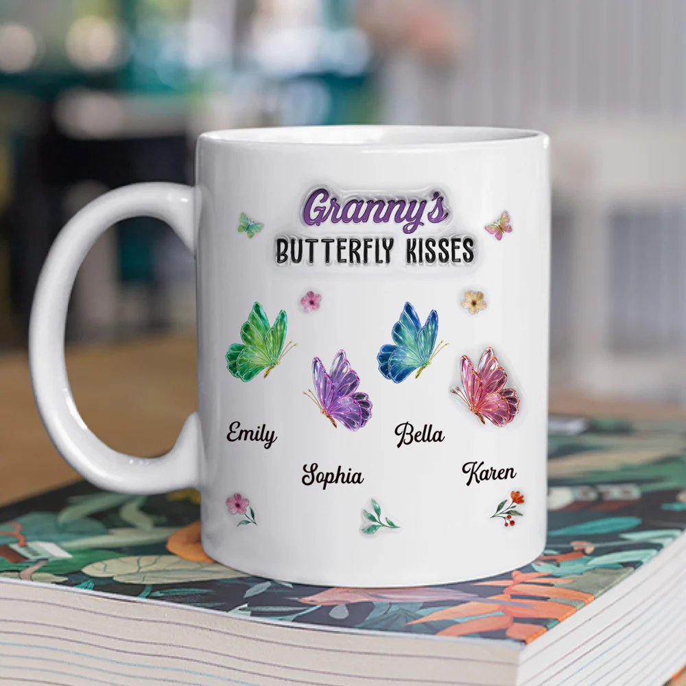 Grandma Kisses - Personalized Custom 3D Inflated Effect Mug - Image 4