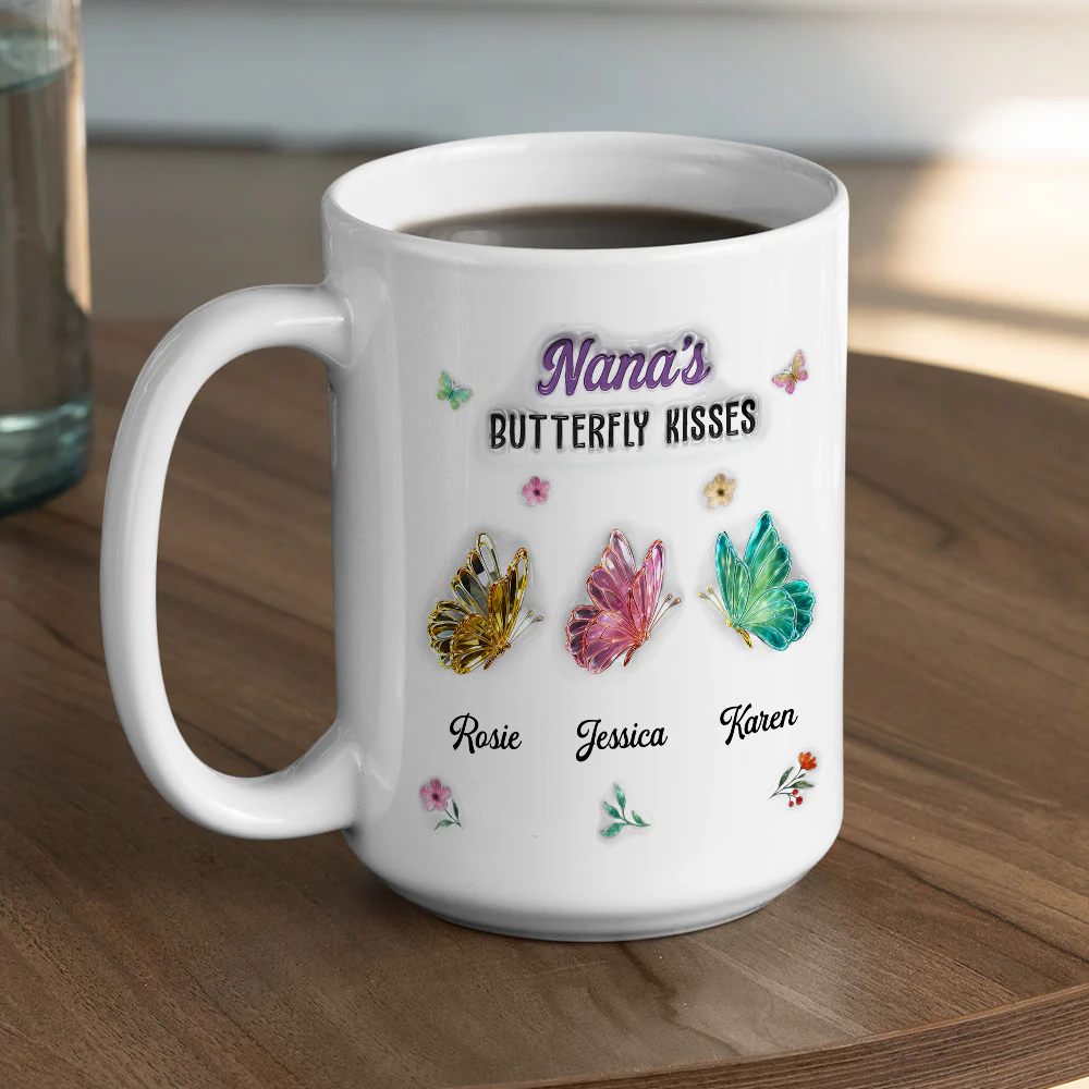 Grandma Kisses - Personalized Custom 3D Inflated Effect Mug - Image 5