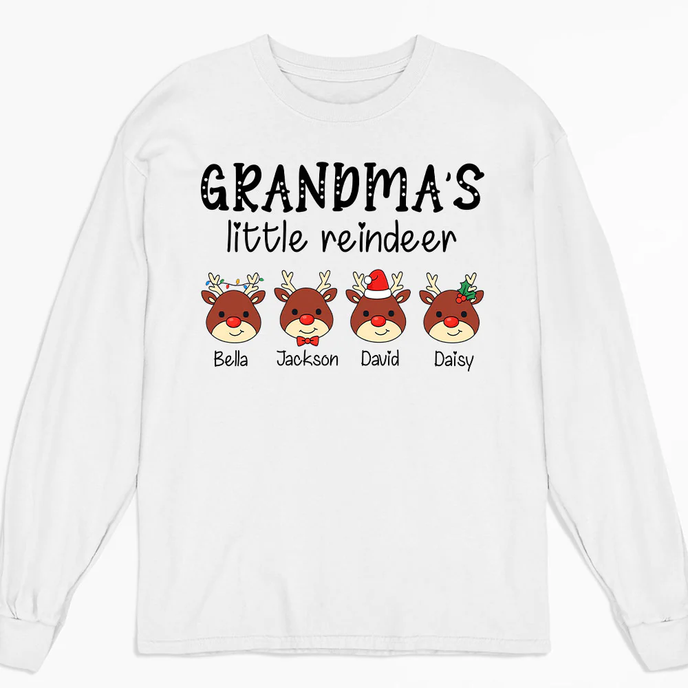 Grandma Little Reindeer Spread Christmas Joy - Personalized Custom Shirt - Image 4