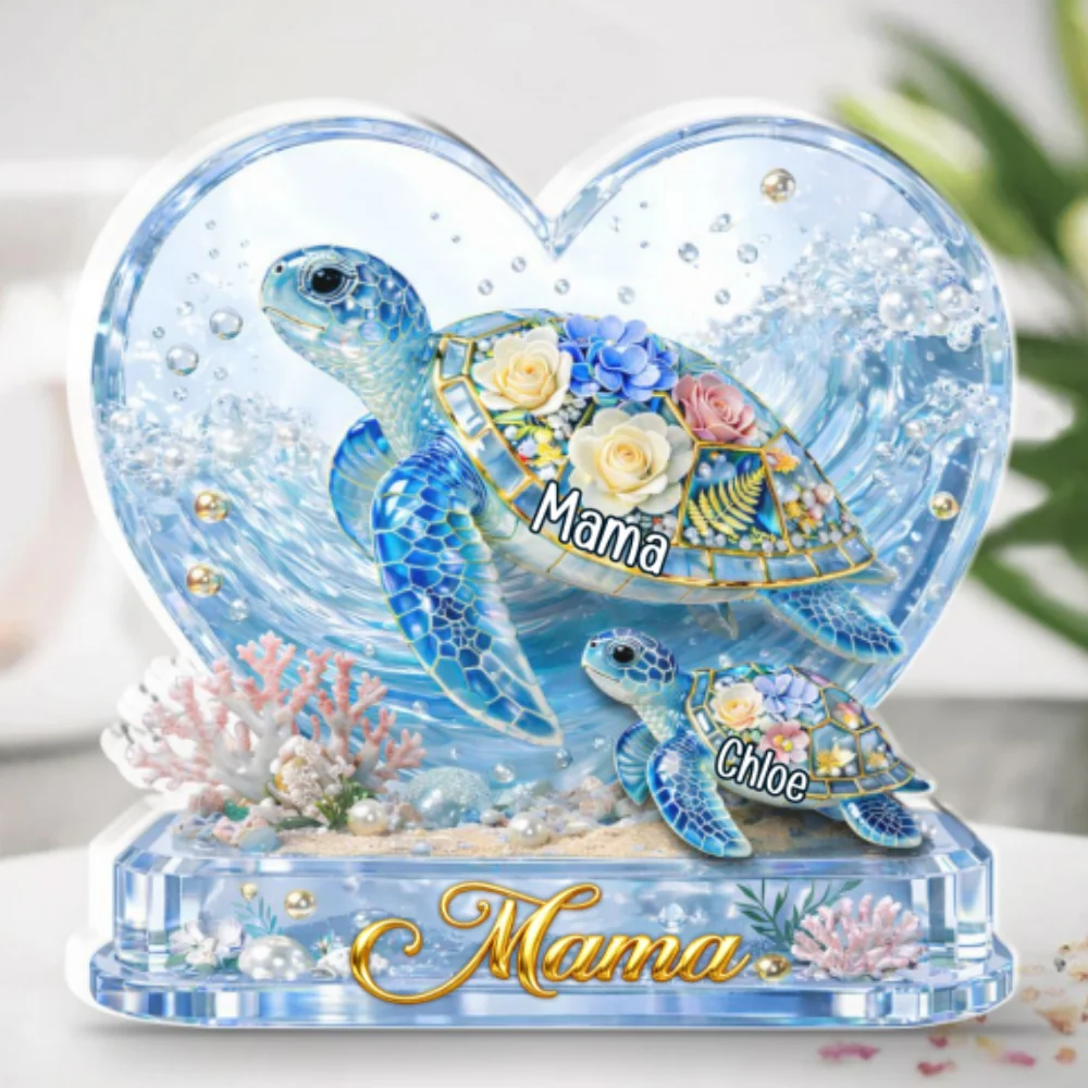 Grandma Mom Turtle - Personalized Custom Acrylic Plaque - Image 6