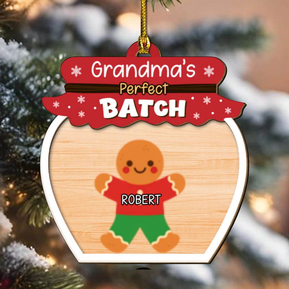 Grandma Perfect Batch - Personalized Custom 2-Layered Wood Ornament - Image 6