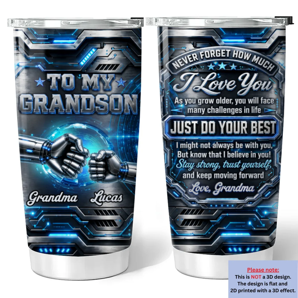Grandma To Grandson Stay Strong Trust Yourself - Personalized Custom 3D Effect Tumbler - Image 7
