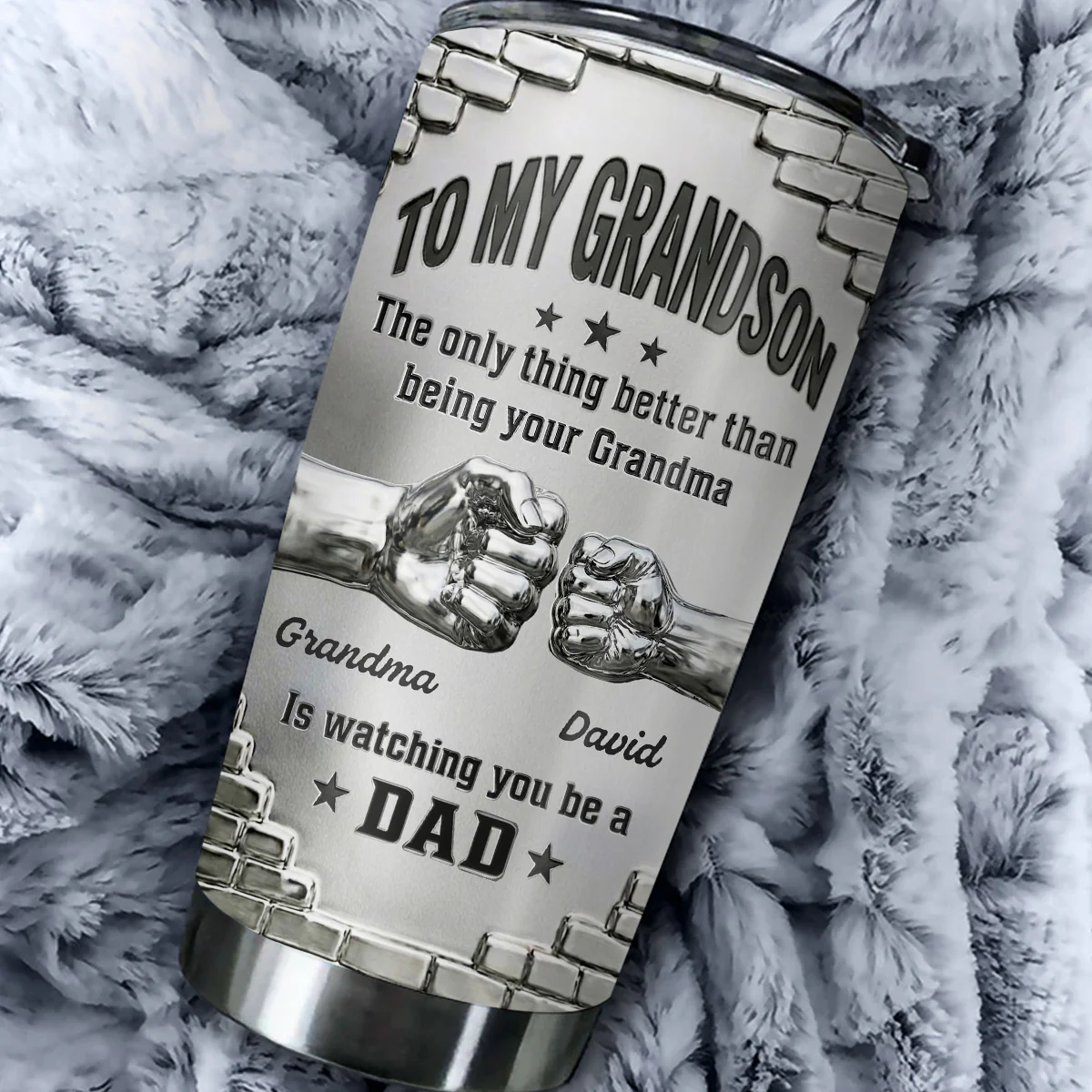 Grandma Watching You Grow - Personalized Custom 3D Effect Tumbler - Image 3