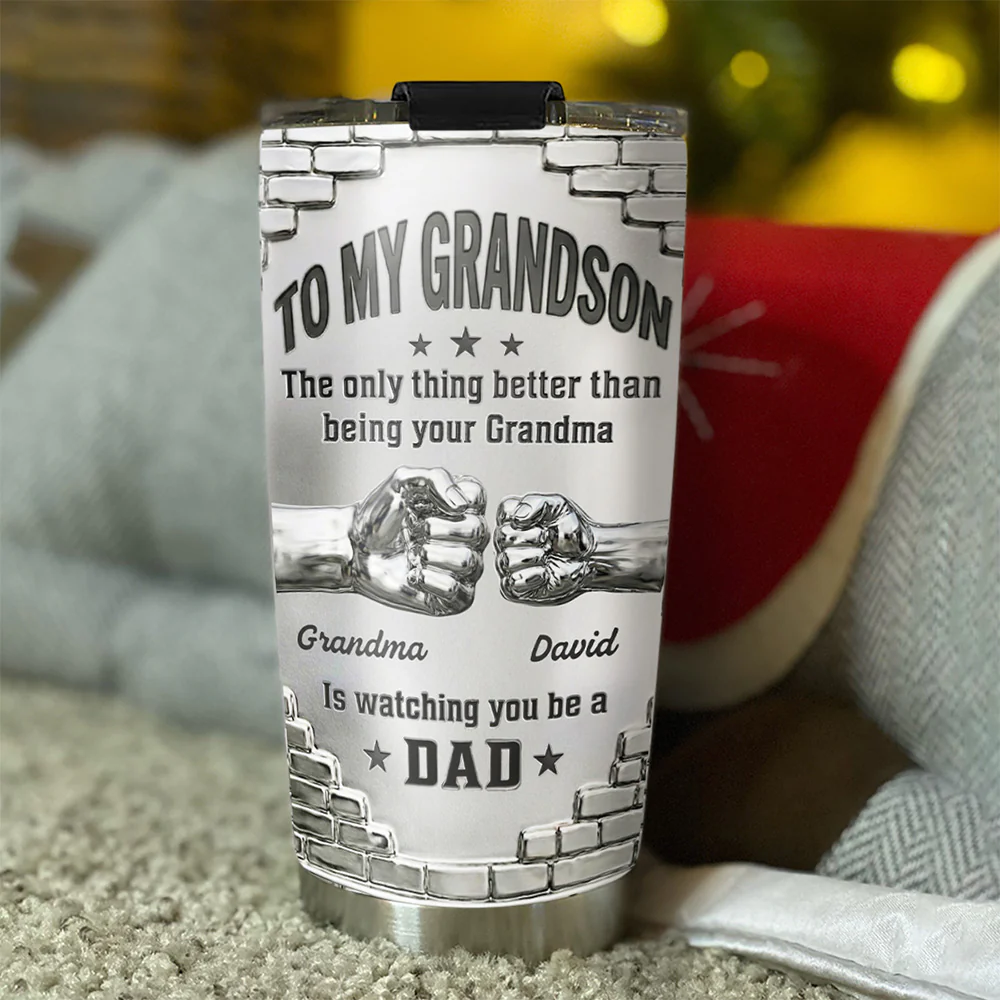 Grandma Watching You Grow - Personalized Custom 3D Effect Tumbler - Image 4