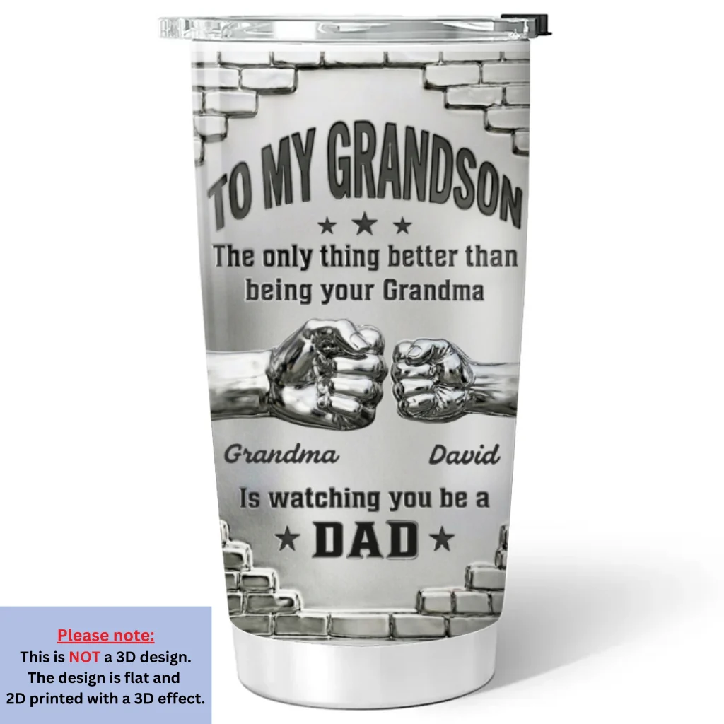 Grandma Watching You Grow - Personalized Custom 3D Effect Tumbler - Image 6