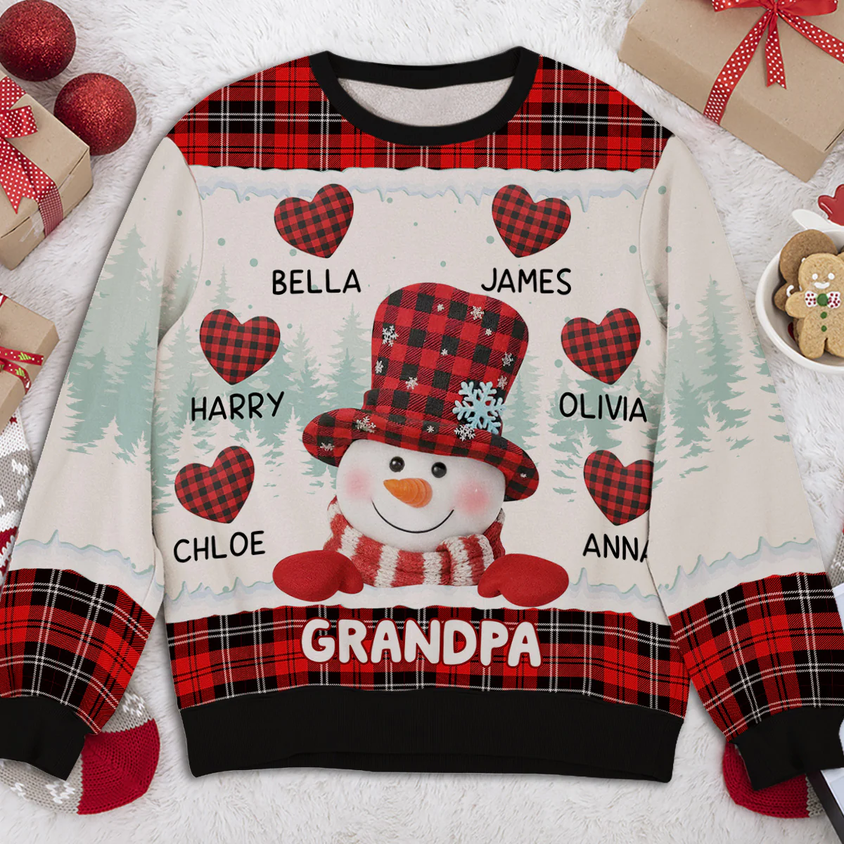 Grandma With Cute Kids - Personalized Custom All-Over-Print Sweatshirt - Image 2