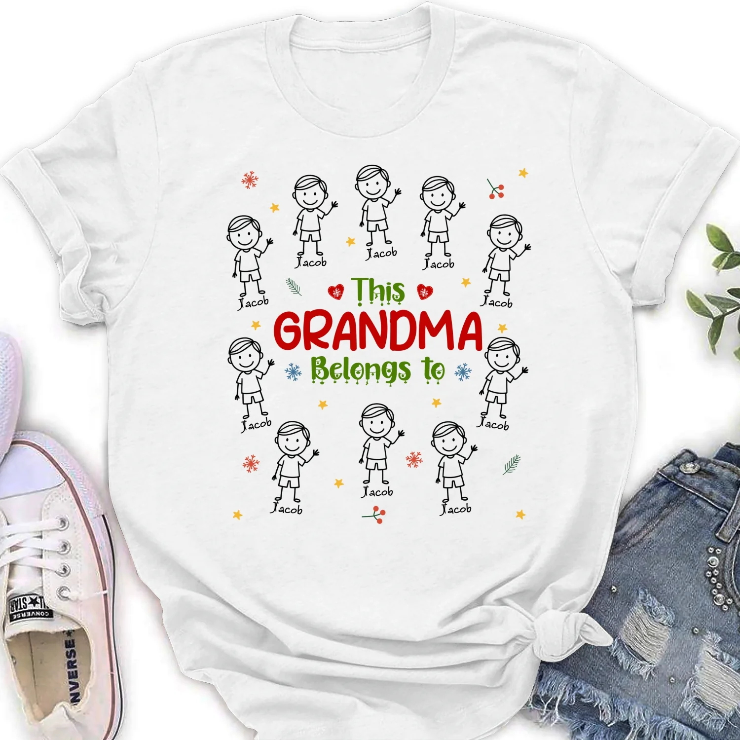 Grandma With Her Loves - Personalized Custom Shirt - Image 19