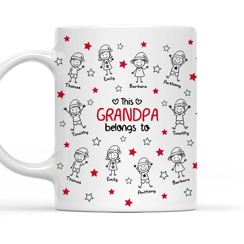 Grandpa And His Little Stars - Personalized Custom Coffee Mug