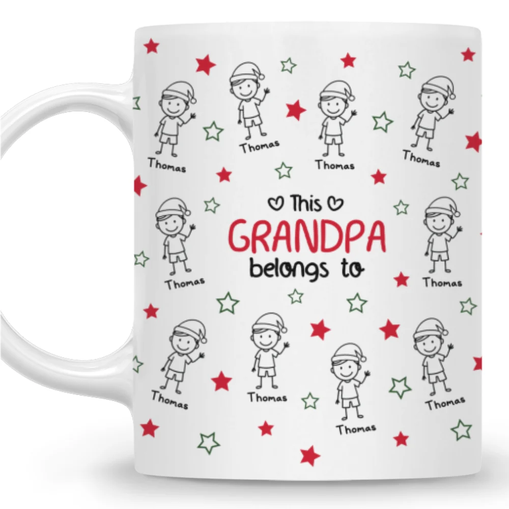 Grandpa And His Little Stars - Personalized Custom Coffee Mug - Image 6