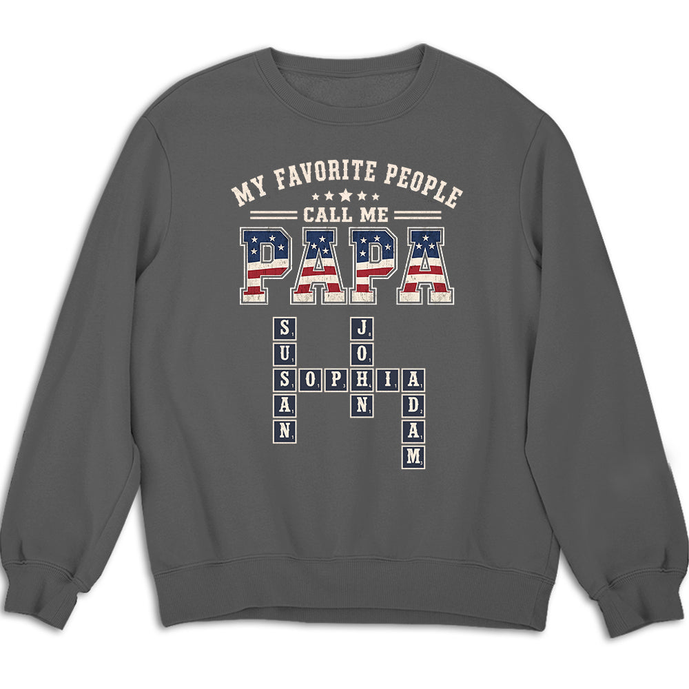 Grandpa Grandkids Crossword - Personalized Custom Shirt - Image 2