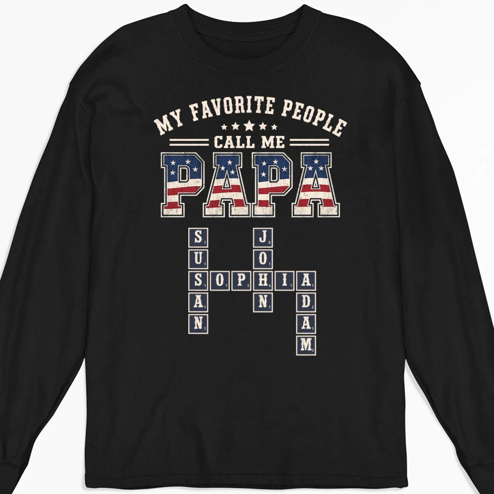 Grandpa Grandkids Crossword - Personalized Custom Shirt - Image 9