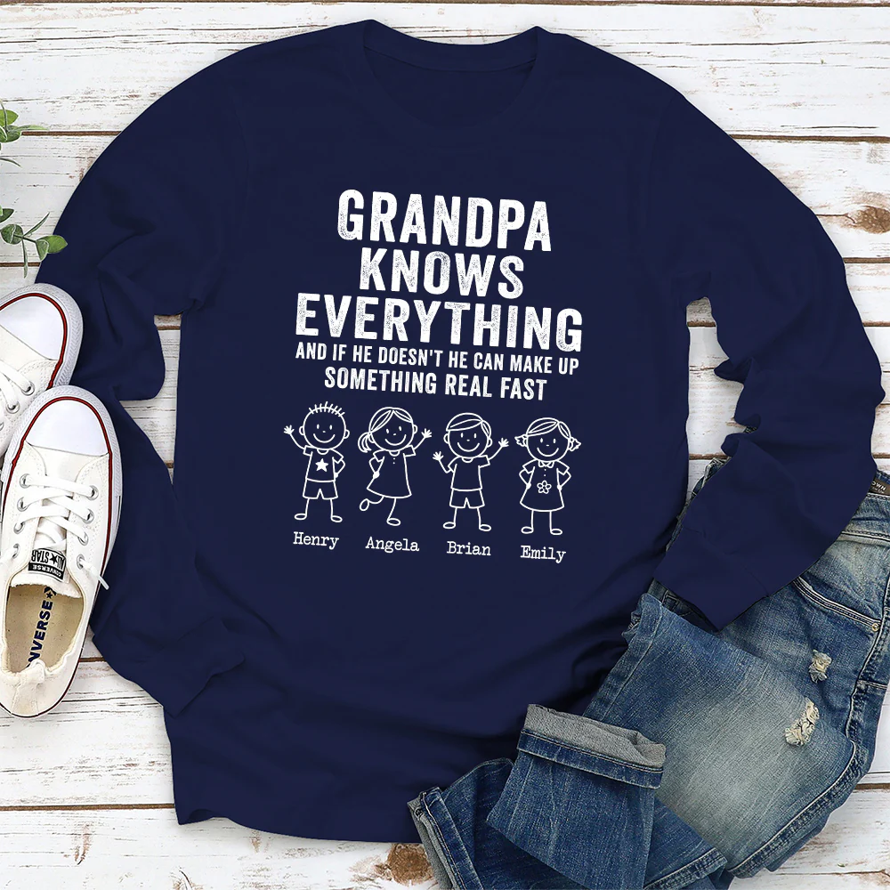 Grandpa Knows Everything - Personalized Custom Shirt - Image 3