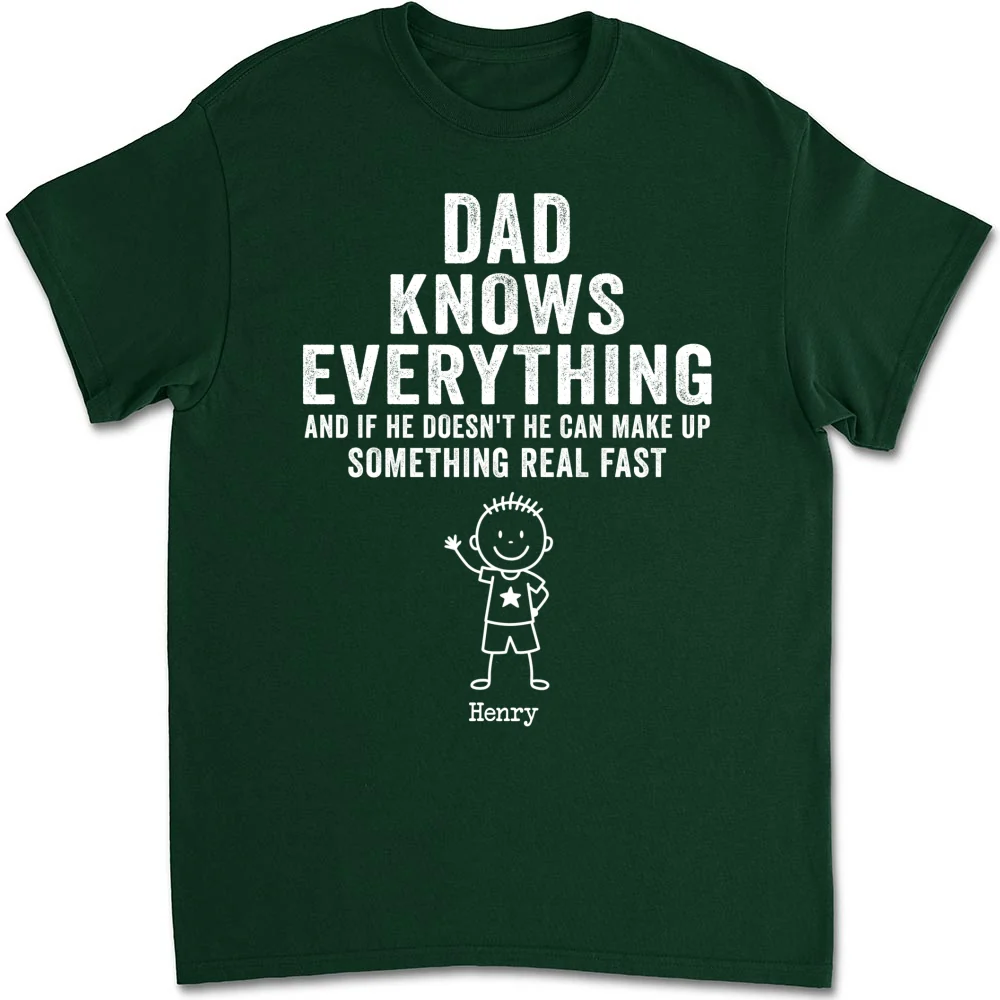 Grandpa Knows Everything - Personalized Custom Shirt - Image 8