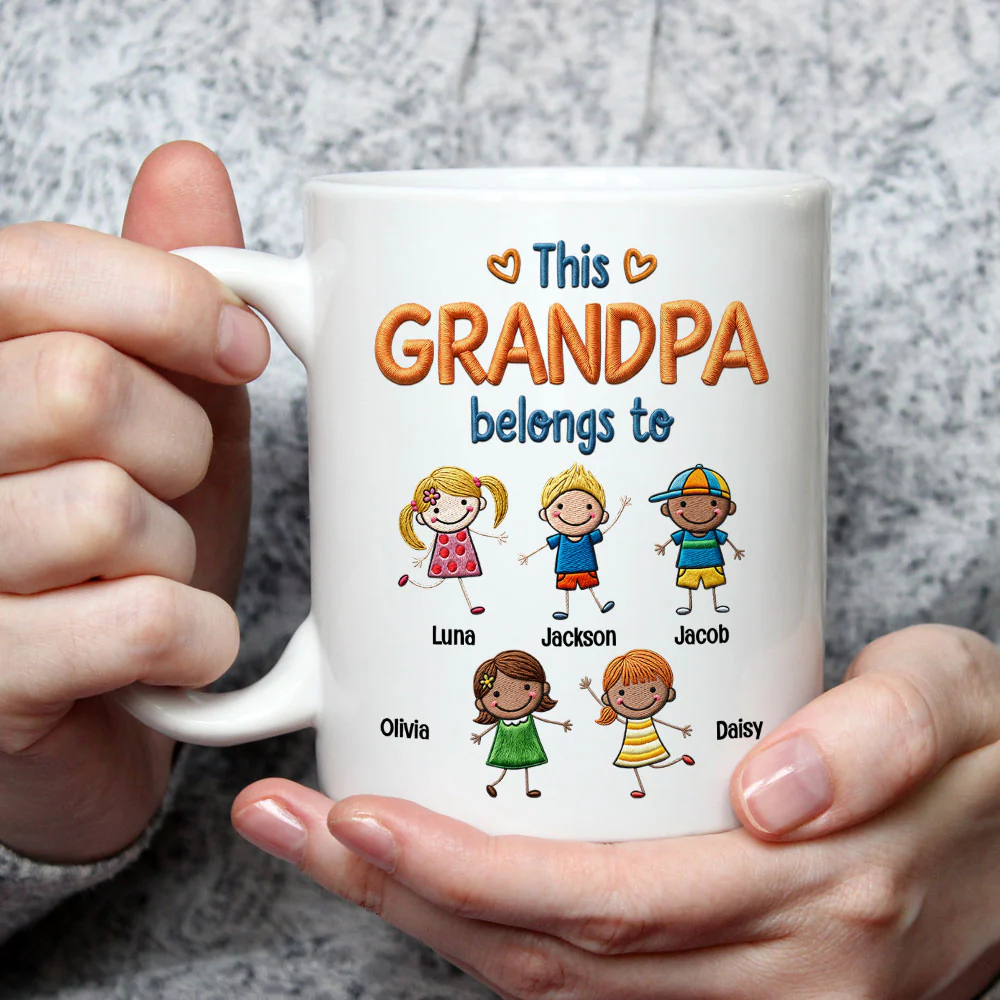 Grandpa We Love You So Much - Personalized Custom Coffee Mug - Image 4