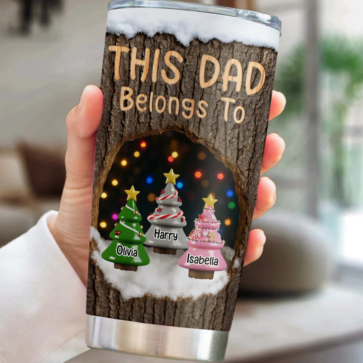 Grandpa With Lovely Kids - Personalized Custom Tumbler - Image 4