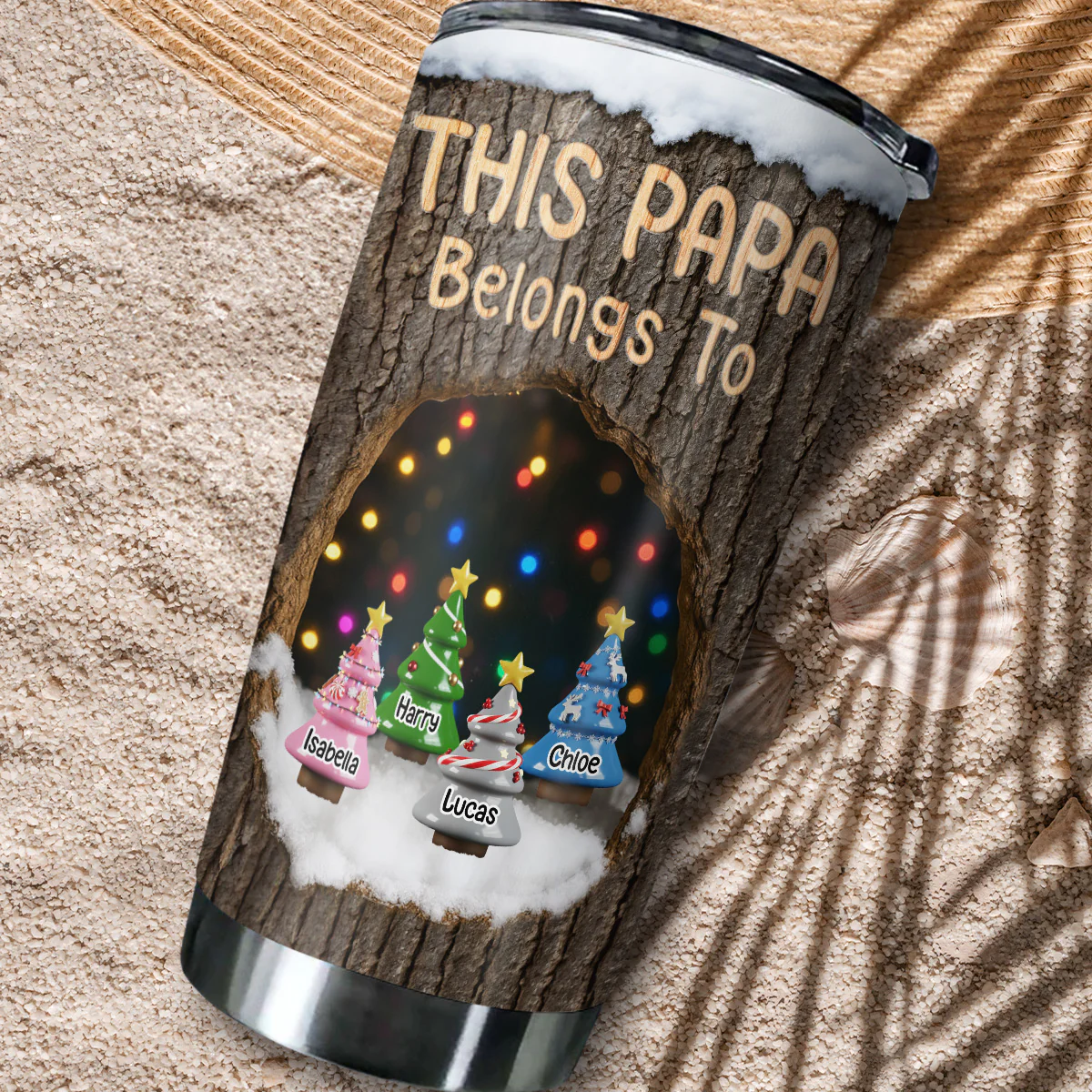 Grandpa With Lovely Kids - Personalized Custom Tumbler - Image 5