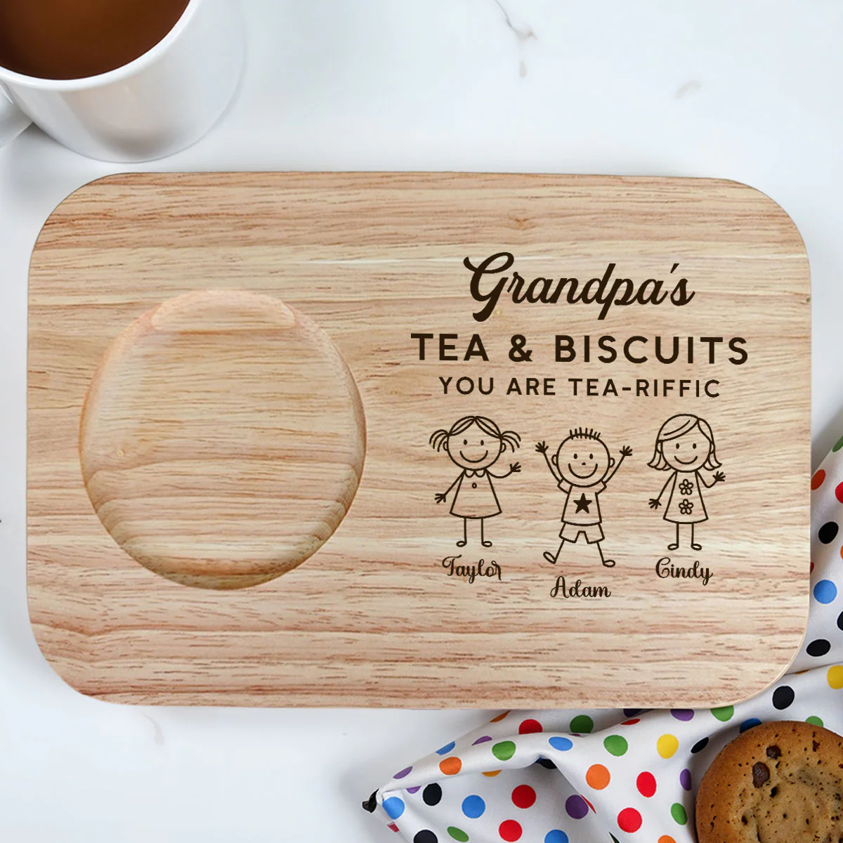 Grandpa You Are Tea-riffic - Personalized Custom Wooden Treat Board