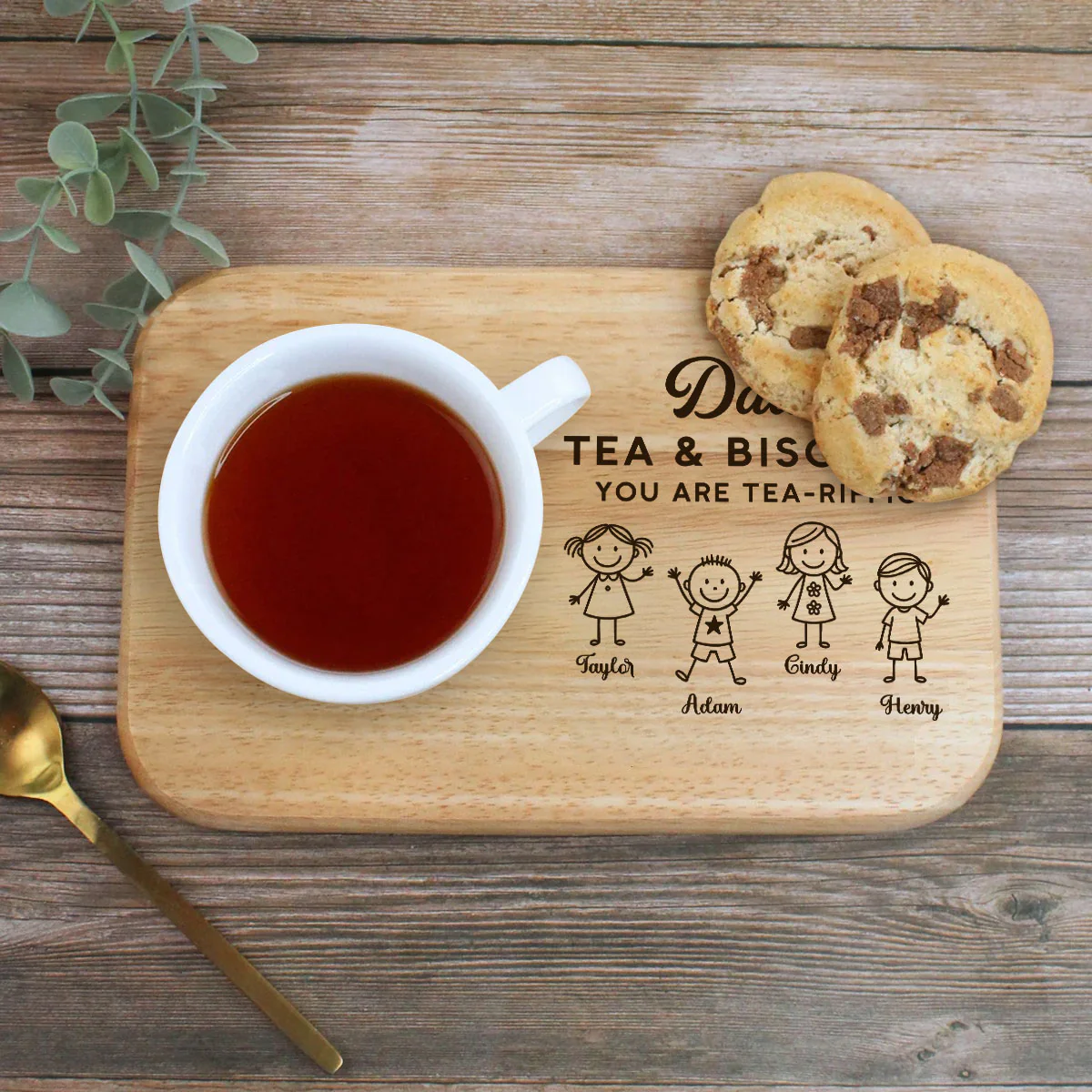 Grandpa You Are Tea-riffic - Personalized Custom Wooden Treat Board - Image 4